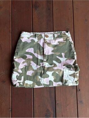 Hot & Delicious Pink and Olive Camo Mini Skirt